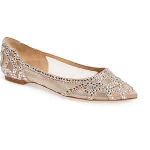 Badgley Mischka Gigi Crystal Pointy Toe Flat